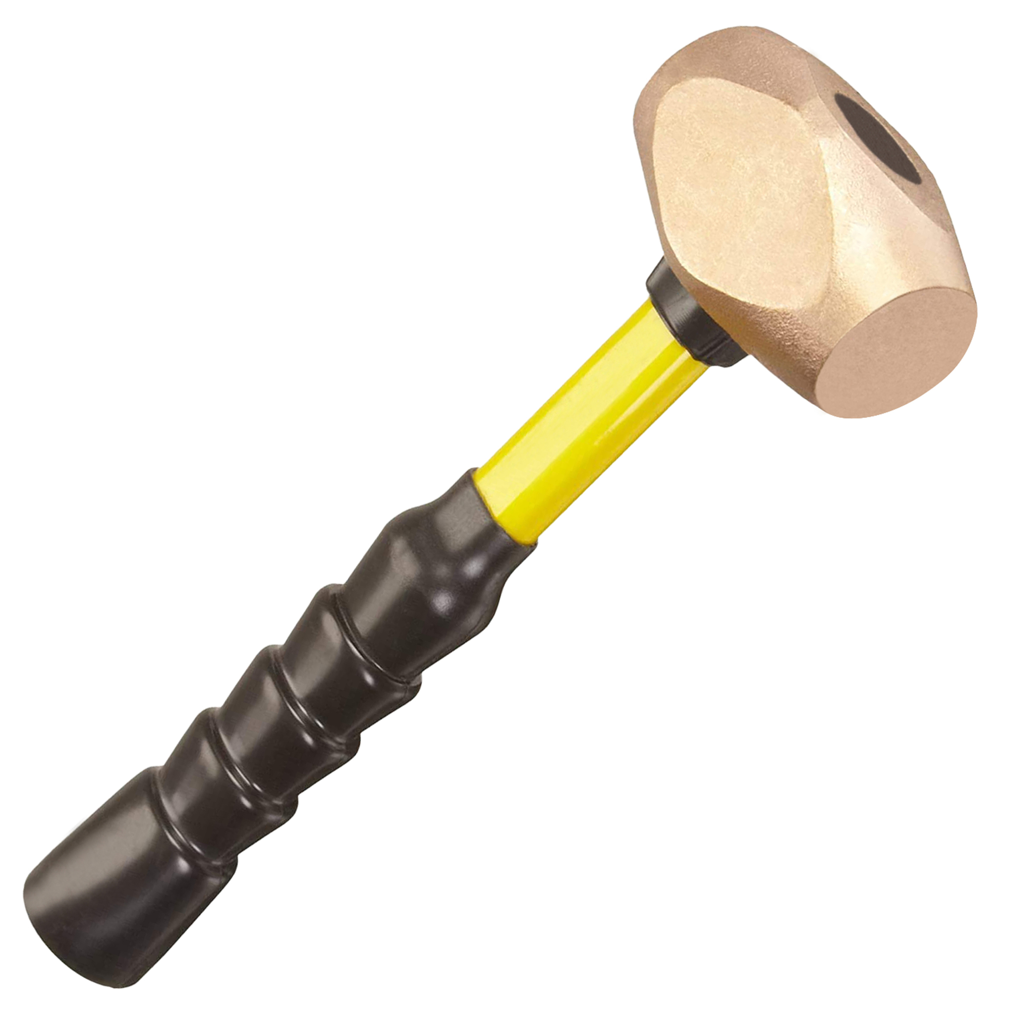 Nupla Non-Sparking Brass Hammer — 4 Lb., 12in. Fiberglass Handle, Non-Slip Grip, Model# 75.30-040